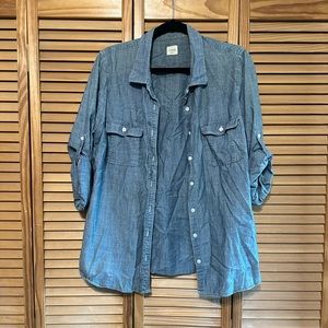 J. Crew the perfect shirt chambray button down size L